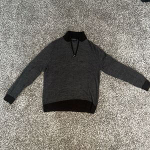 Brooks Brothers Men's Extra FineMerino Wool 1/4 Zip Mock Neck Pullover Sweater L